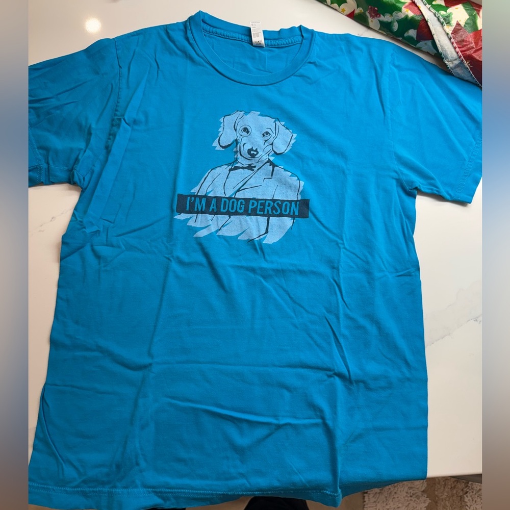 American Apparel Blue Dog Person T-Shirt